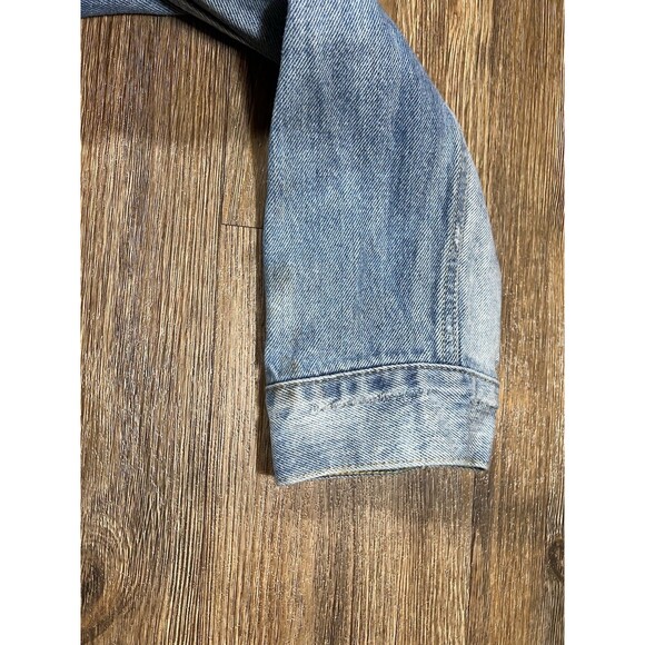 Levis Jacket Mens 2XL Blue Denim Relaxed Light Wash Trucker Jean Button Front - Picture 10 of 10
